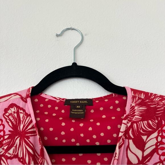 Anthropologie Vineet Bahl Inge Pink & Red Floral Embroidered Blouse - Picture 5 of 7